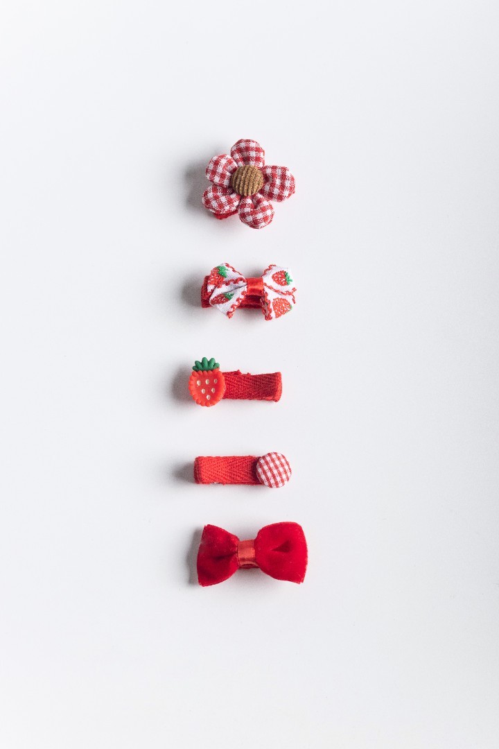 5-Pack of Hair Clips with AppliquÌ©