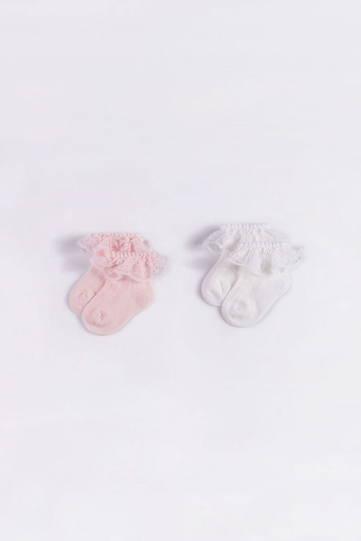 2-Pack of Lace Trim Socks 