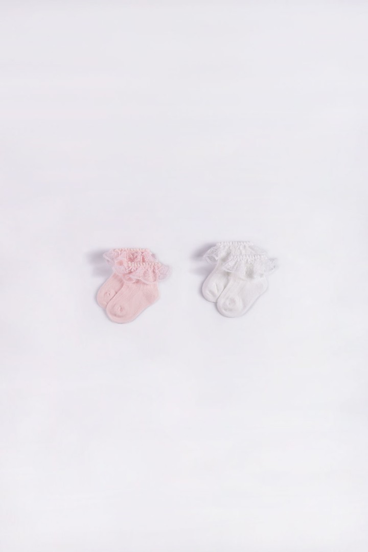 2-Pack of Lace Trim Socks 