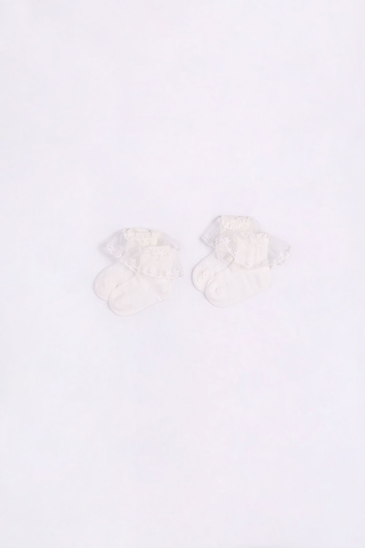 2-Pack of Lace Trim Socks