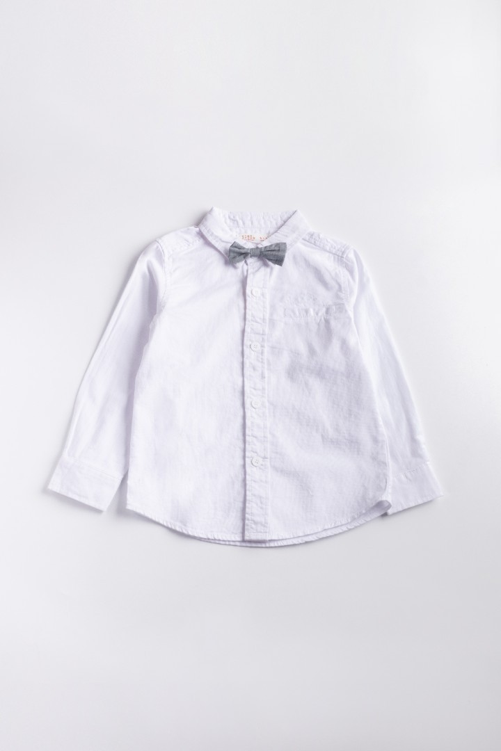 Long Sleeve Shirt with Bow-Tie