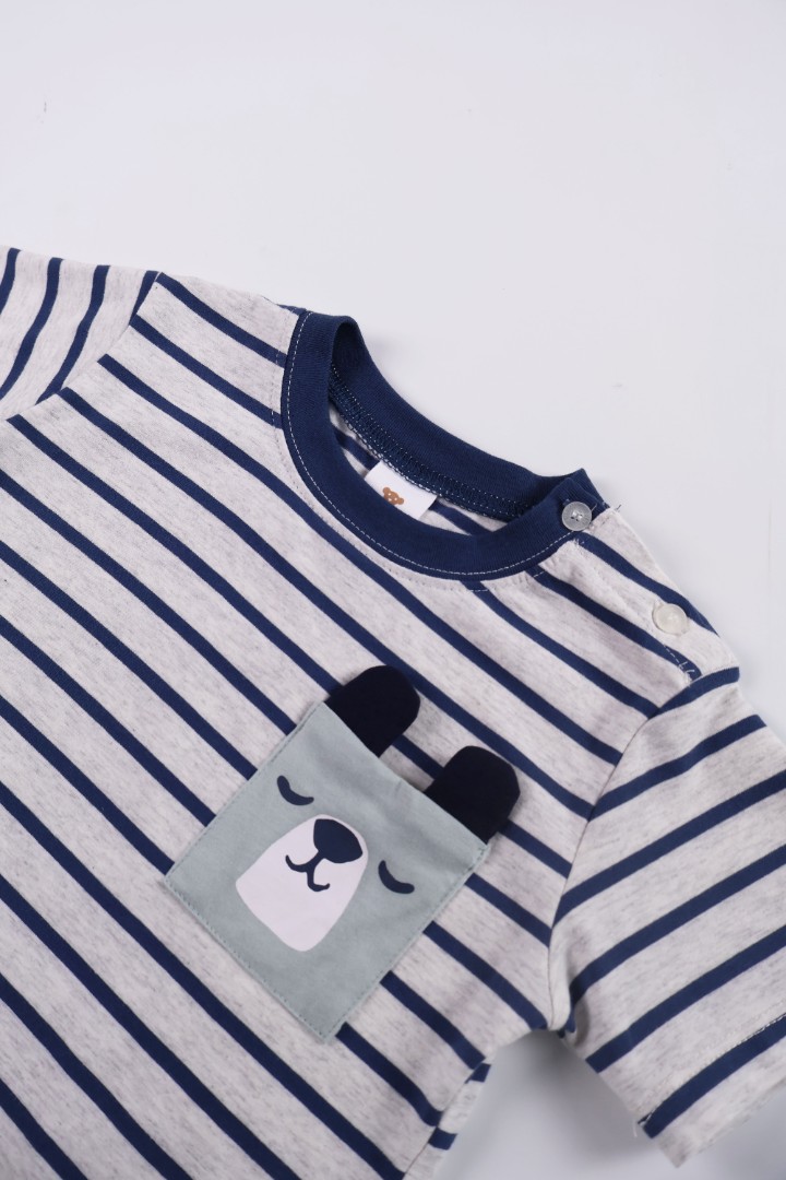 Striped T-Shirt with Short Suit Set