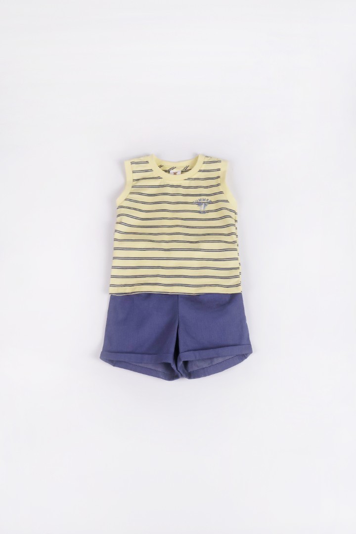 Striped T-Shirt with Short Suit Set