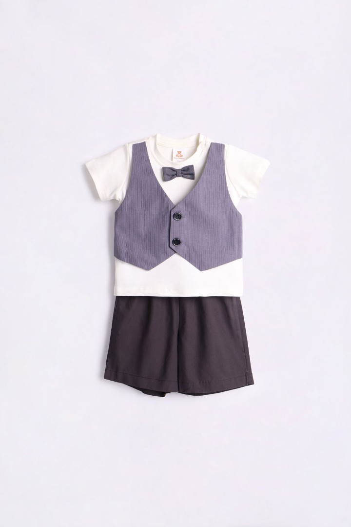 Bow-Tie T-Shirt with Short Suit Set