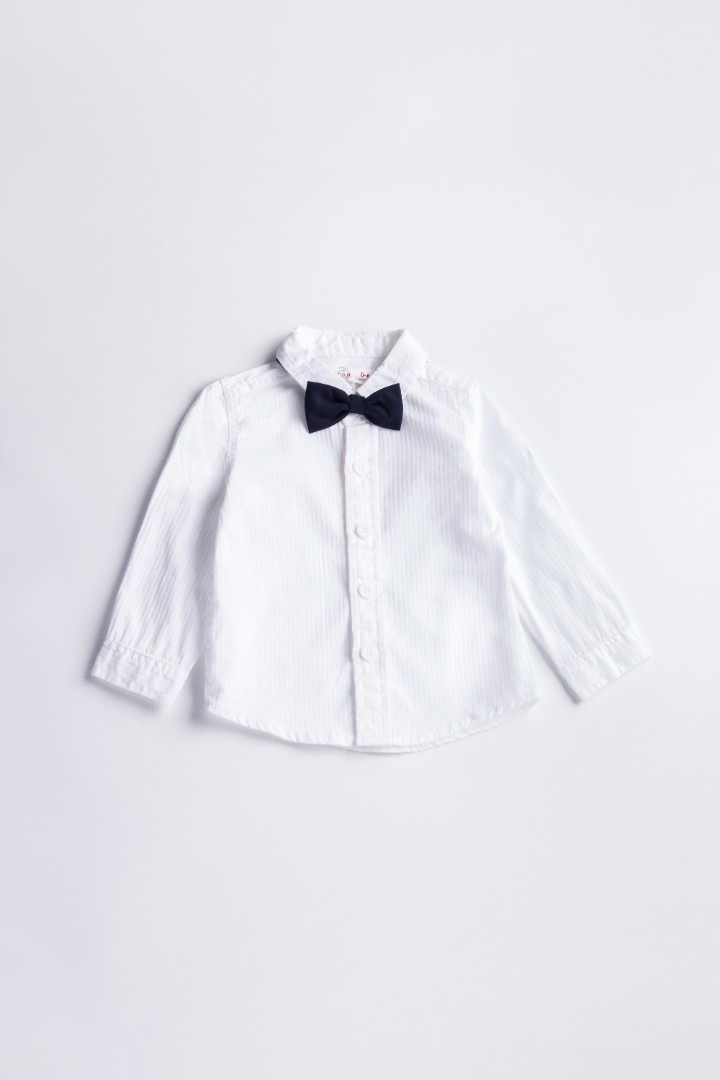 Long Sleeve Shirt with Bow-Tie