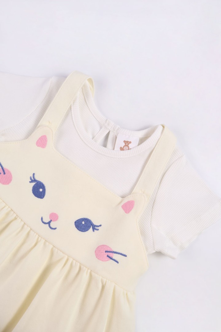 Embroidered Dungaree Dress