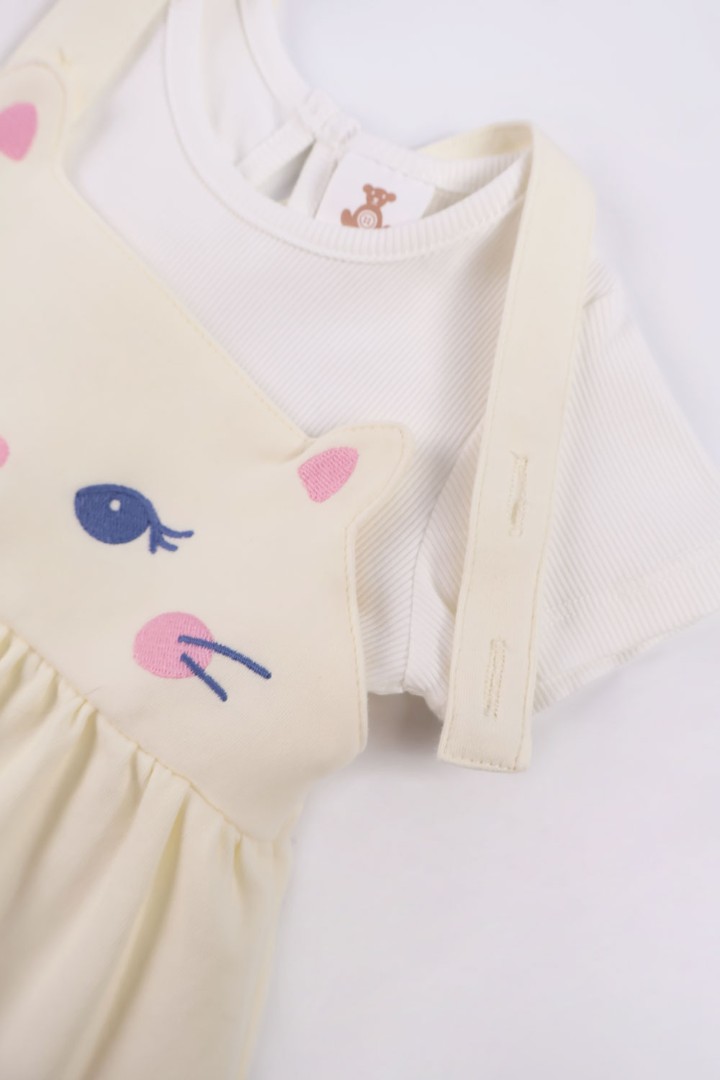 Embroidered Dungaree Dress