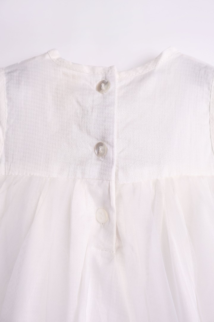 Embroidered Romper with Tulle