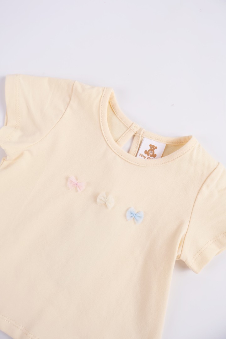 T-Shirt with Ribbon Appliqué 
