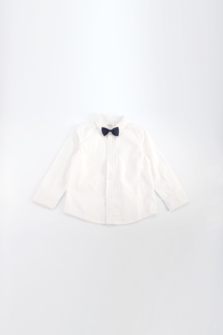 Long Sleeve Shirt with Bow-Tie