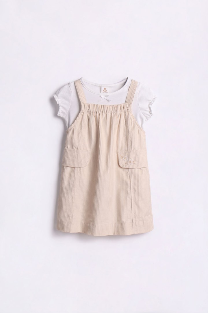 Dungaree Dress with T-shirt