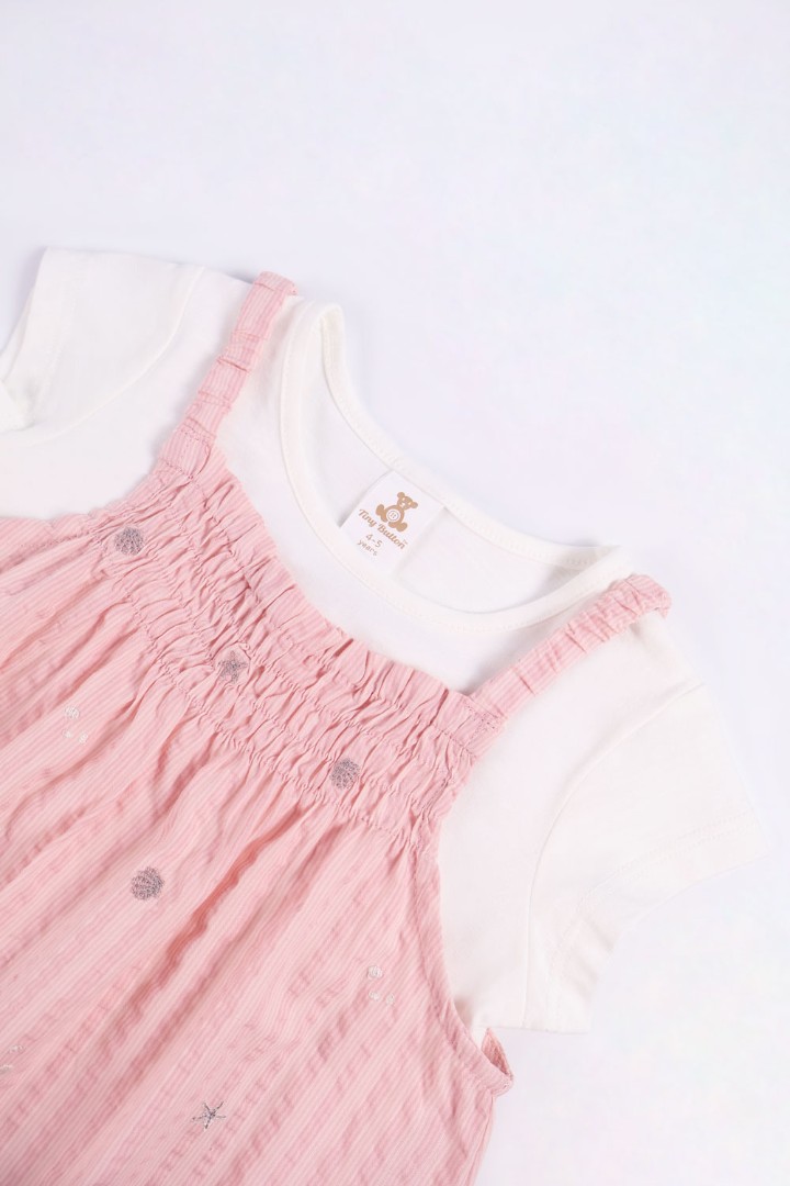 Dungaree Dress with T-shirt
