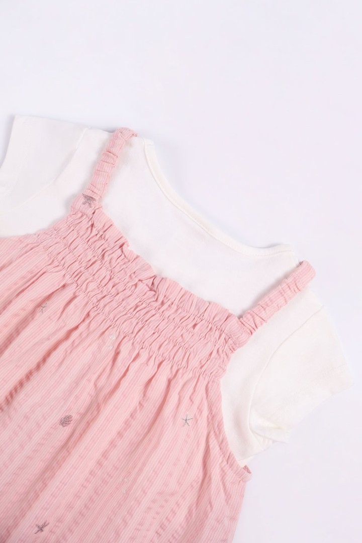 Dungaree Dress with T-shirt