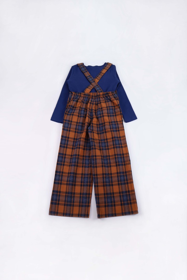 Checkered Dungaree Set