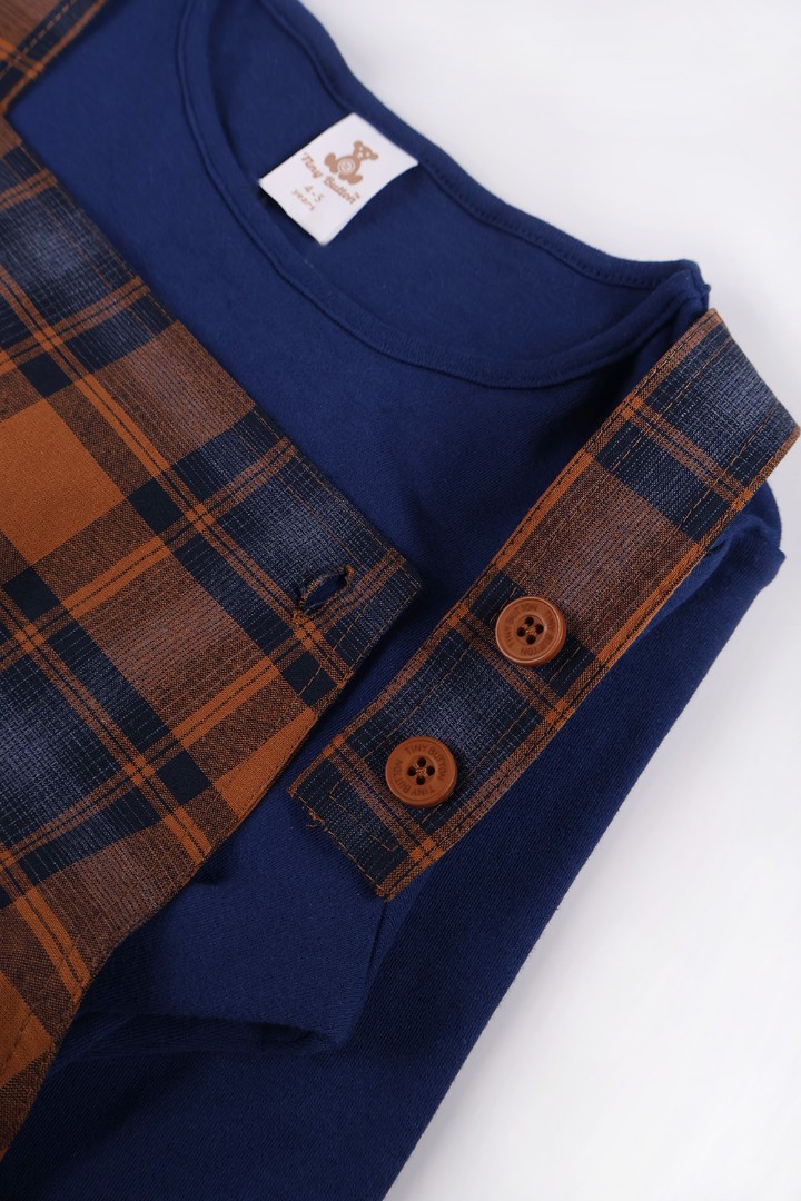 Checkered Dungaree Set