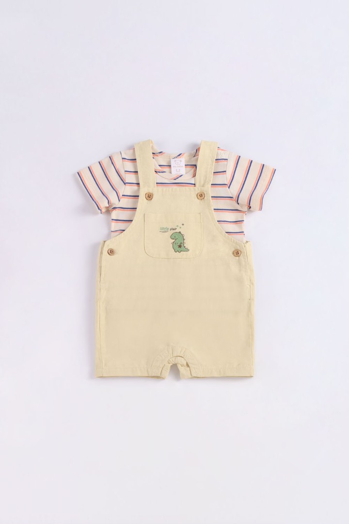 Embroidered Dungaree Set