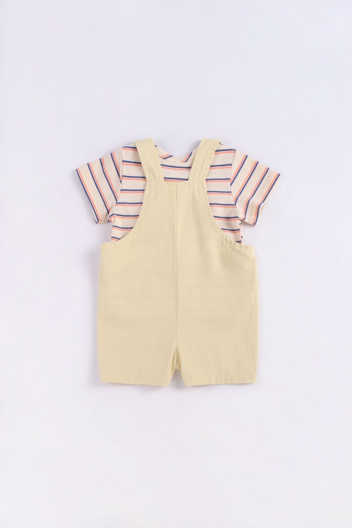 Embroidered Dungaree Set