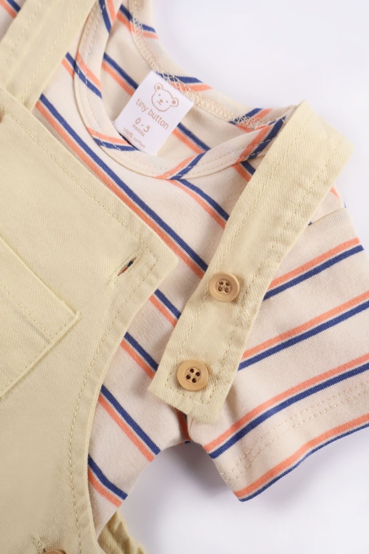 Embroidered Dungaree Set