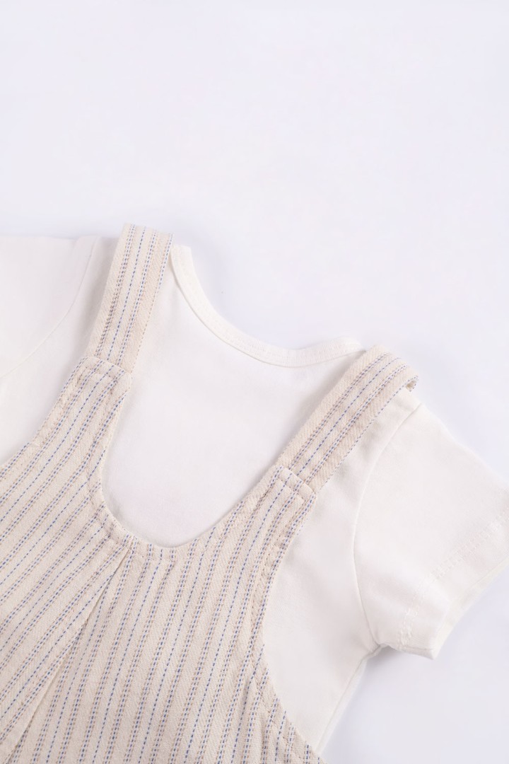 Embroidered Dungaree Set