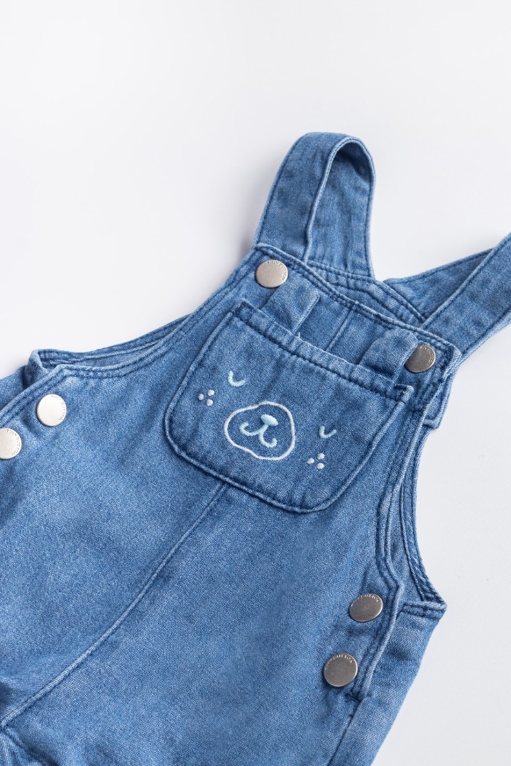 Denim Dungaree with Embroidery