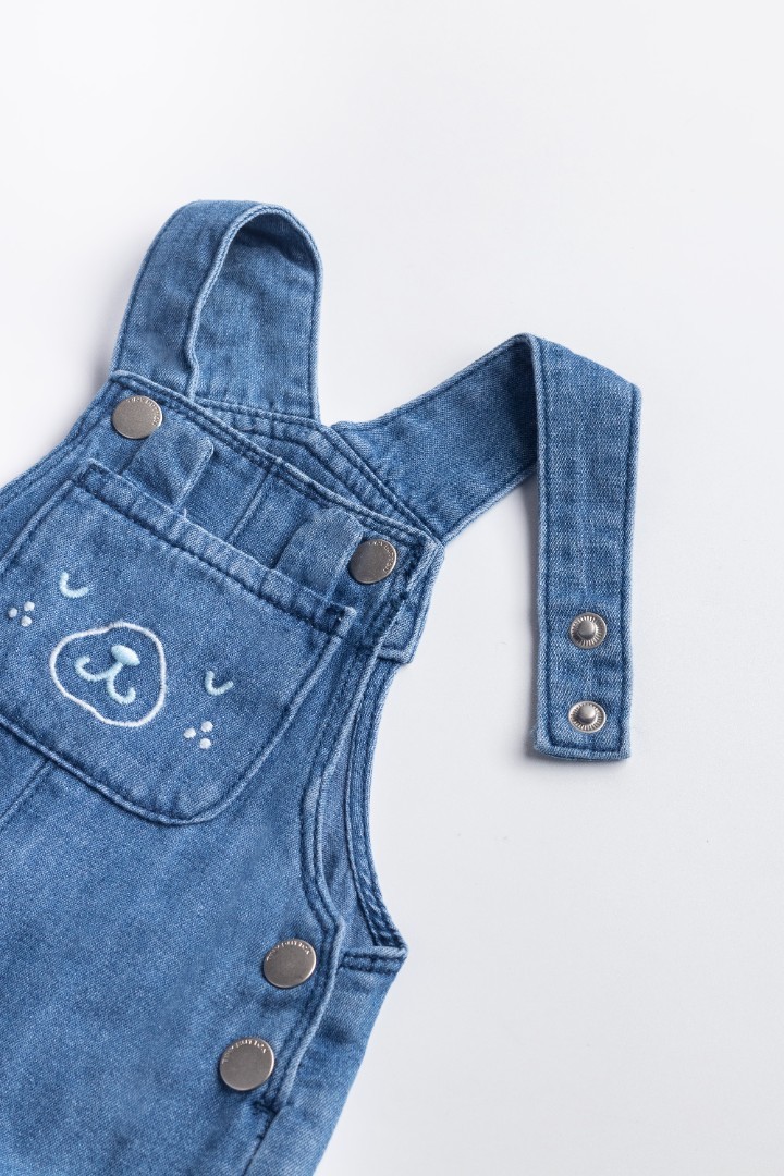 Denim Dungaree with Embroidery