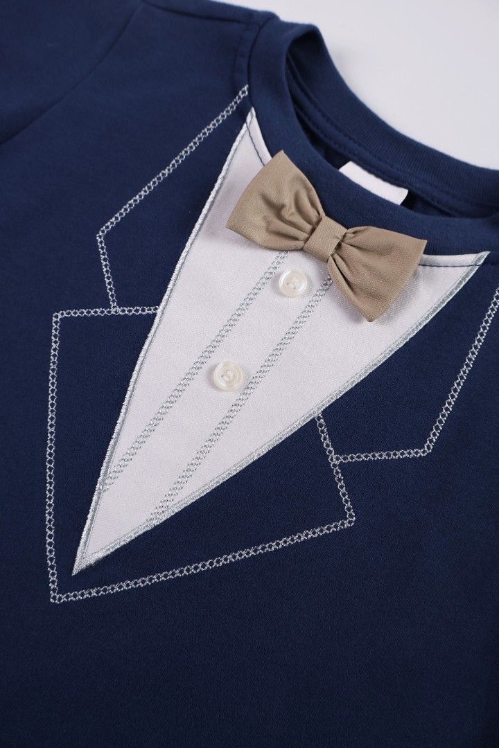 Bow-tie T-Shirt with Short Suit Set