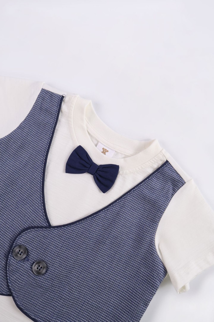 Bow-Tie T-Shirt with Short Suit Set