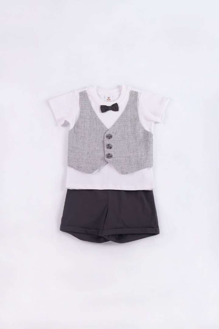 Bow-Tie T-Shirt with Short Suit Set