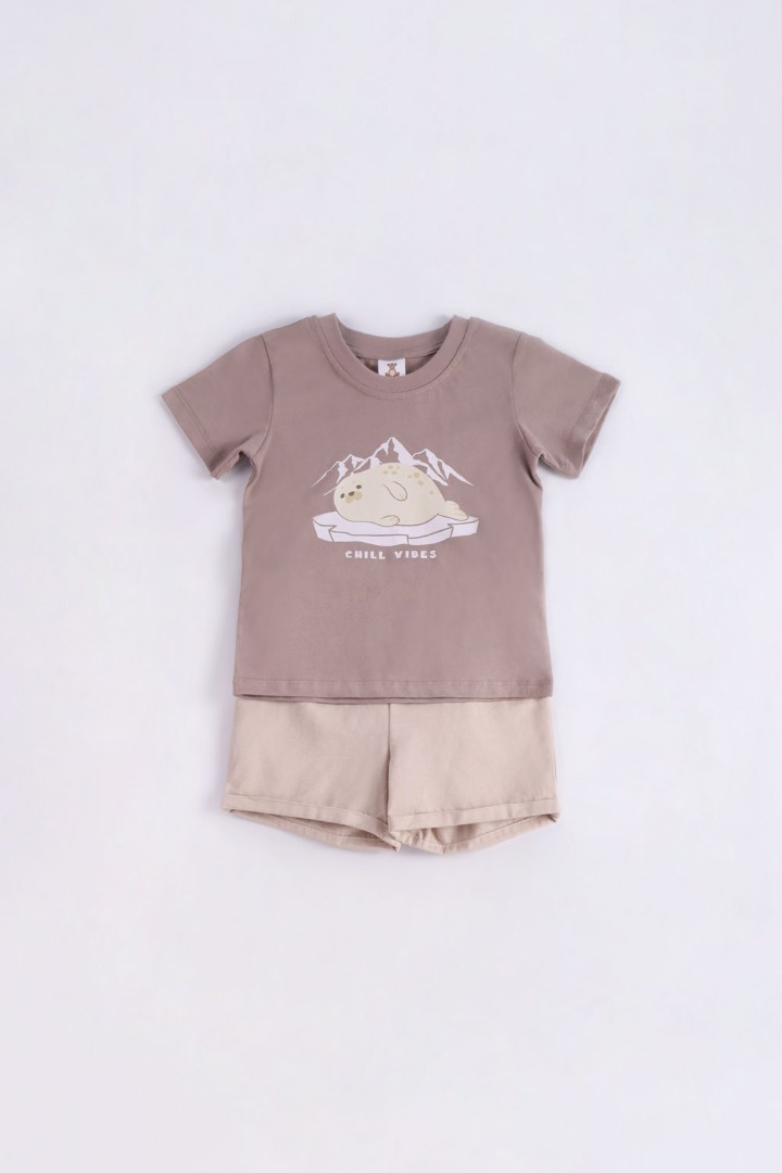 Graphic T-Shirt with Short Suit Set