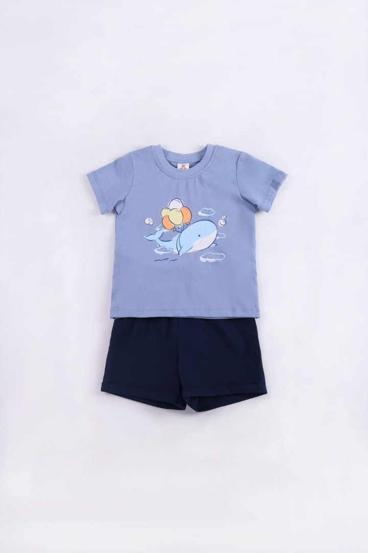 Graphic T-Shirt with Short Suit Set