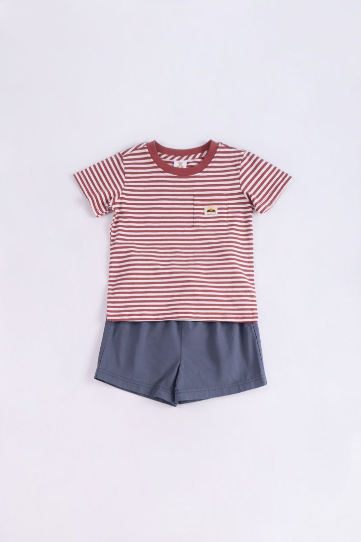 Striped T-Shirt with Short Suit Set