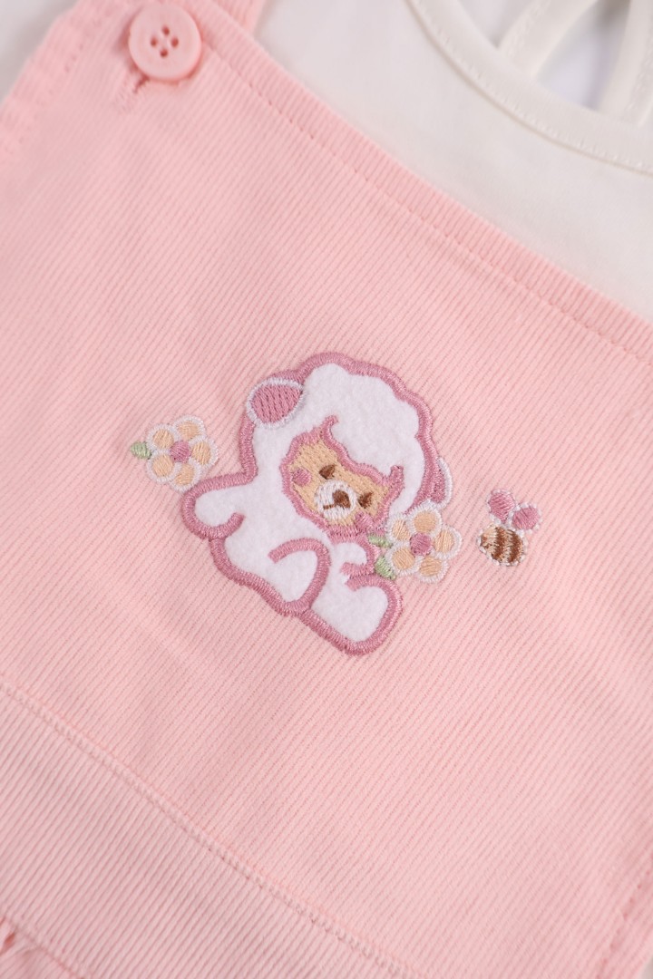 Embroidered Dungaree Dress