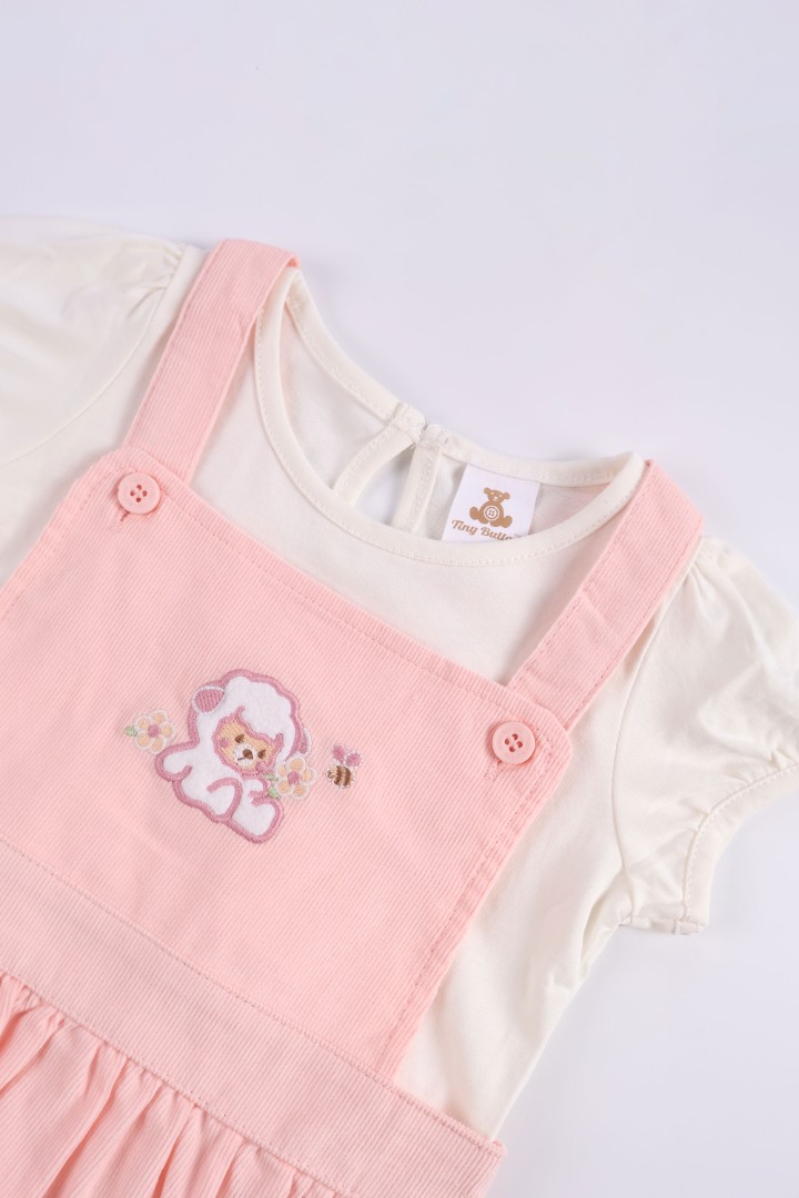 Embroidered Dungaree Dress