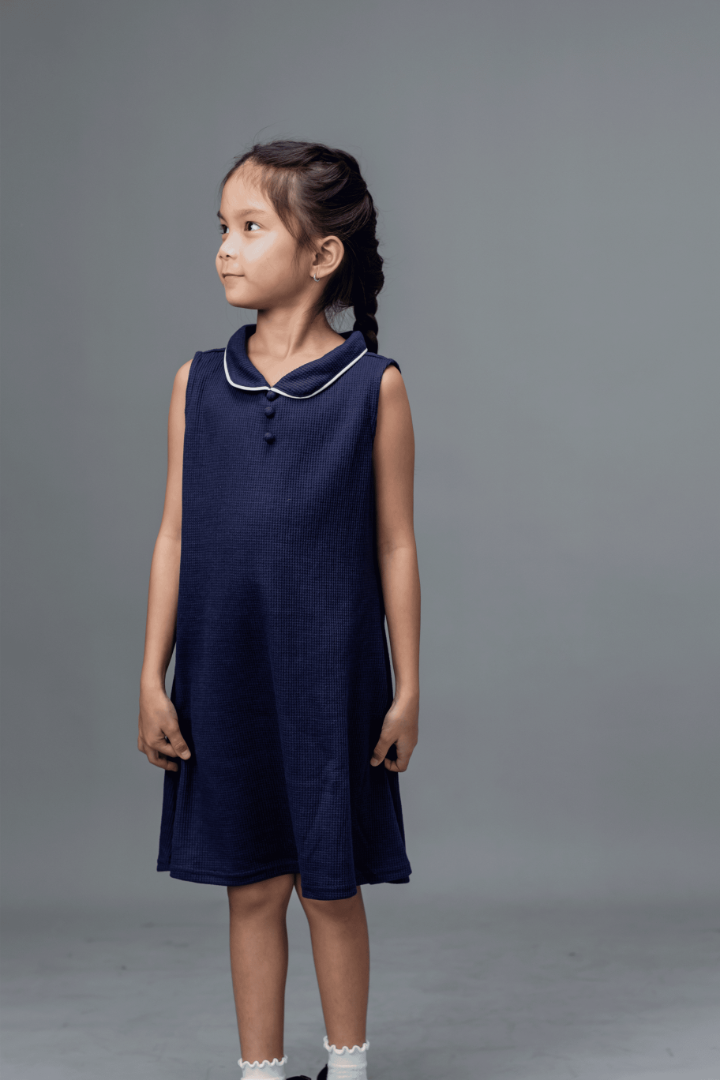 Waffle Collared Dress