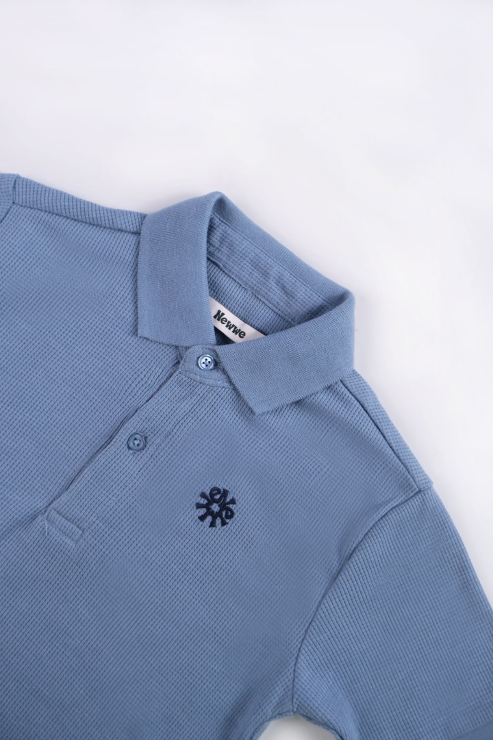 Waffle-Knit Polo Shirt