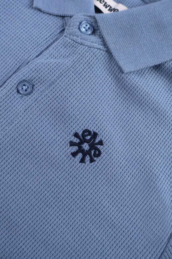 Waffle-Knit Polo Shirt