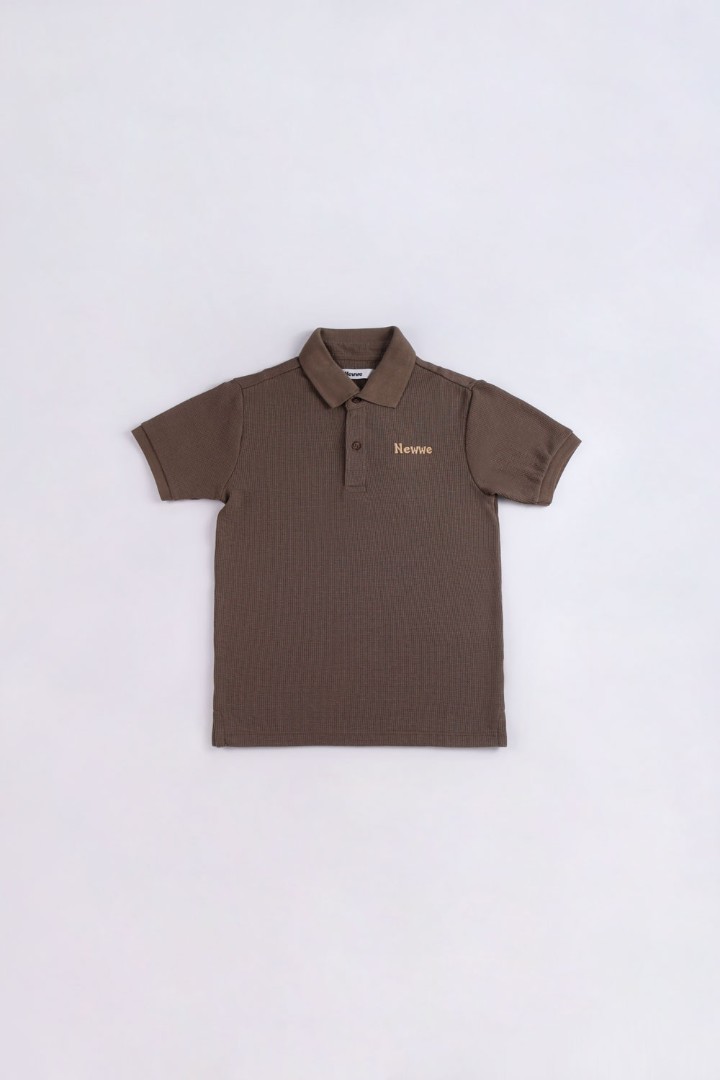 Waffle-Knit Polo Shirt