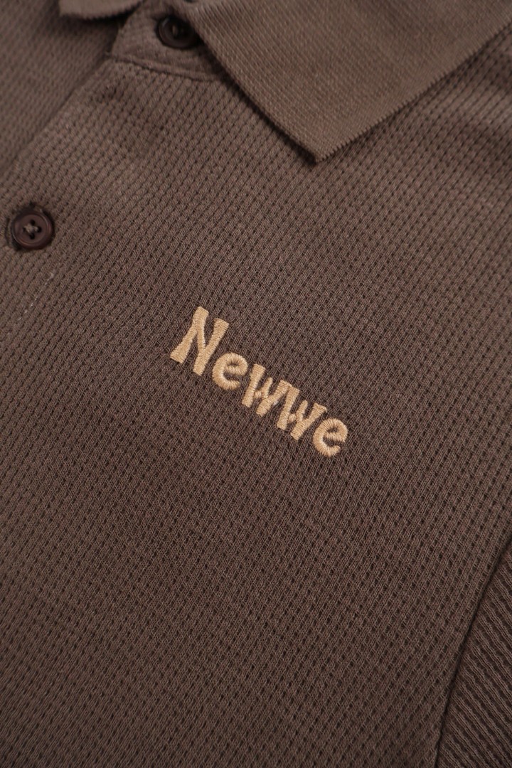 Waffle-Knit Polo Shirt