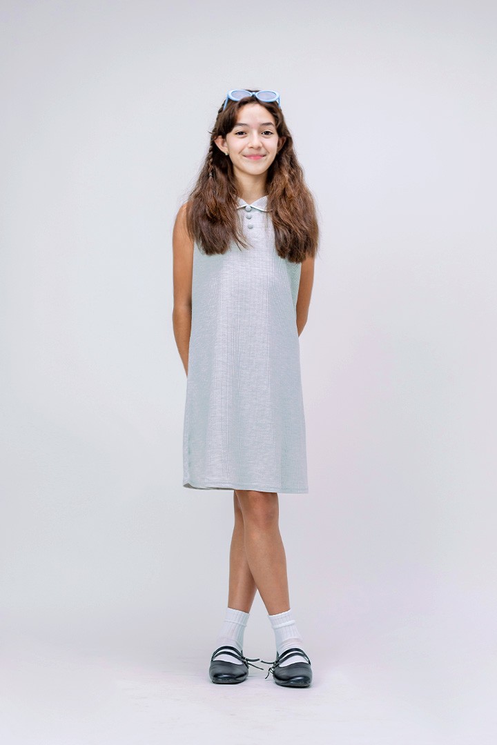 Waffle Collared Dress