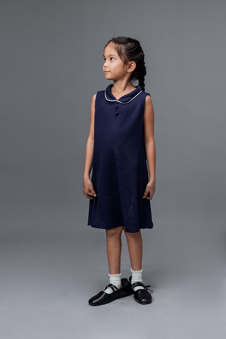 Waffle Collared Dress