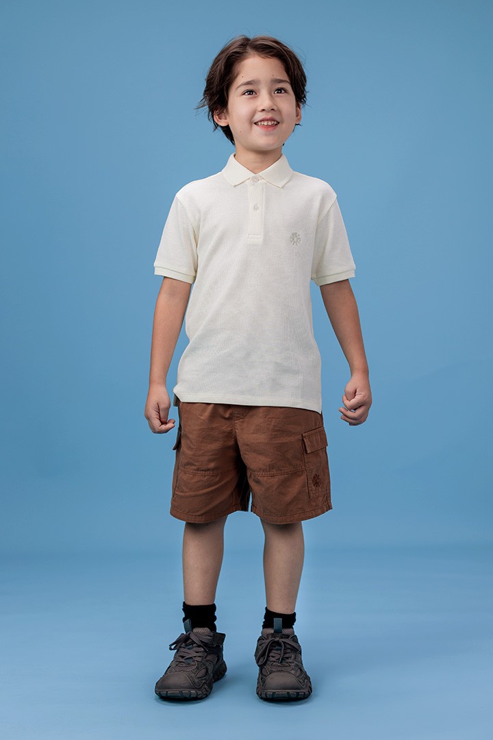 Waffle-Knit Polo Shirt 